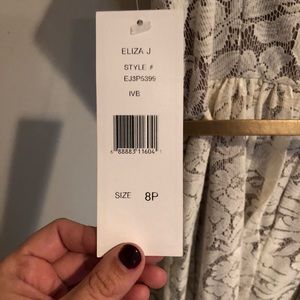 Eliza J Belted Lace Dress